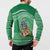 Norfolk Island Pine Tree Christmas Button Sweatshirt Coat of Arm and Polynesian Pattern