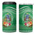 Norfolk Island Pine Tree Christmas 4 in 1 Can Cooler Tumbler Coat of Arm and Polynesian Pattern