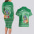 Norfolk Island Pine Tree Christmas Couples Matching Long Sleeve Bodycon Dress and Hawaiian Shirt Coat of Arm and Polynesian Pattern