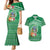 Norfolk Island Pine Tree Christmas Couples Matching Mermaid Dress and Hawaiian Shirt Coat of Arm and Polynesian Pattern