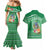 Norfolk Island Pine Tree Christmas Couples Matching Mermaid Dress and Hawaiian Shirt Coat of Arm and Polynesian Pattern