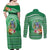 Norfolk Island Pine Tree Christmas Couples Matching Off Shoulder Maxi Dress and Long Sleeve Button Shirt Coat of Arm and Polynesian Pattern