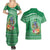 Norfolk Island Pine Tree Christmas Couples Matching Summer Maxi Dress and Hawaiian Shirt Coat of Arm and Polynesian Pattern