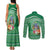 Norfolk Island Pine Tree Christmas Couples Matching Tank Maxi Dress and Long Sleeve Button Shirt Coat of Arm and Polynesian Pattern