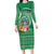 Norfolk Island Pine Tree Christmas Family Matching Long Sleeve Bodycon Dress and Hawaiian Shirt Coat of Arm and Polynesian Pattern