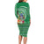 Norfolk Island Pine Tree Christmas Family Matching Long Sleeve Bodycon Dress and Hawaiian Shirt Coat of Arm and Polynesian Pattern