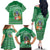 Norfolk Island Pine Tree Christmas Family Matching Off The Shoulder Long Sleeve Dress and Hawaiian Shirt Coat of Arm and Polynesian Pattern