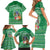 Norfolk Island Pine Tree Christmas Family Matching Short Sleeve Bodycon Dress and Hawaiian Shirt Coat of Arm and Polynesian Pattern