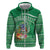 Norfolk Island Pine Tree Christmas Hoodie Coat of Arm and Polynesian Pattern