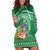 Norfolk Island Pine Tree Christmas Hoodie Dress Coat of Arm and Polynesian Pattern