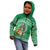 Norfolk Island Pine Tree Christmas Kid Hoodie Coat of Arm and Polynesian Pattern