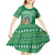 Norfolk Island Pine Tree Christmas Kid Short Sleeve Dress Coat of Arm and Polynesian Pattern