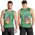 Norfolk Island Pine Tree Christmas Men Tank Top Coat of Arm and Polynesian Pattern