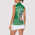 Norfolk Island Pine Tree Christmas Women Sleeveless Polo Shirt Coat of Arm and Polynesian Pattern