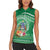 Norfolk Island Pine Tree Christmas Women Sleeveless Polo Shirt Coat of Arm and Polynesian Pattern