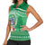 Norfolk Island Pine Tree Christmas Women Sleeveless Polo Shirt Coat of Arm and Polynesian Pattern