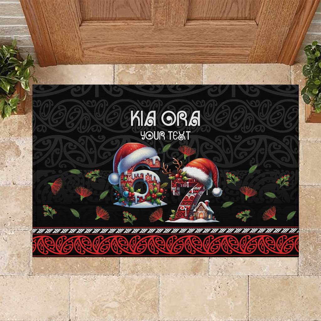Aotearoa Six Seven Personalized Rubber Doormat New Zealand Funny Christmas - Polynesian Pride