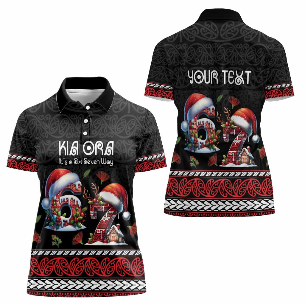 Aotearoa Six Seven Personalized Women Polo Shirt New Zealand Funny Christmas - Polynesian Pride