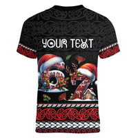 Aotearoa Six Seven Personalized Women V-Neck T-Shirt New Zealand Funny Christmas - Polynesian Pride