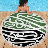 Green Fern New Zealand Kowhai Ngutukak Beach Blanket - Polynesian Pride