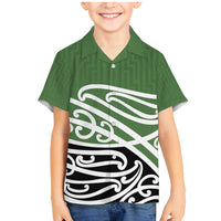 Green Fern New Zealand Kowhai Ngutukak Family Matching Mermaid Dress and Hawaiian Shirt - Polynesian Pride