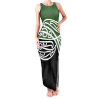 Green Fern New Zealand Kowhai Ngutukak Family Matching Tank Maxi Dress and Hawaiian Shirt - Polynesian Pride