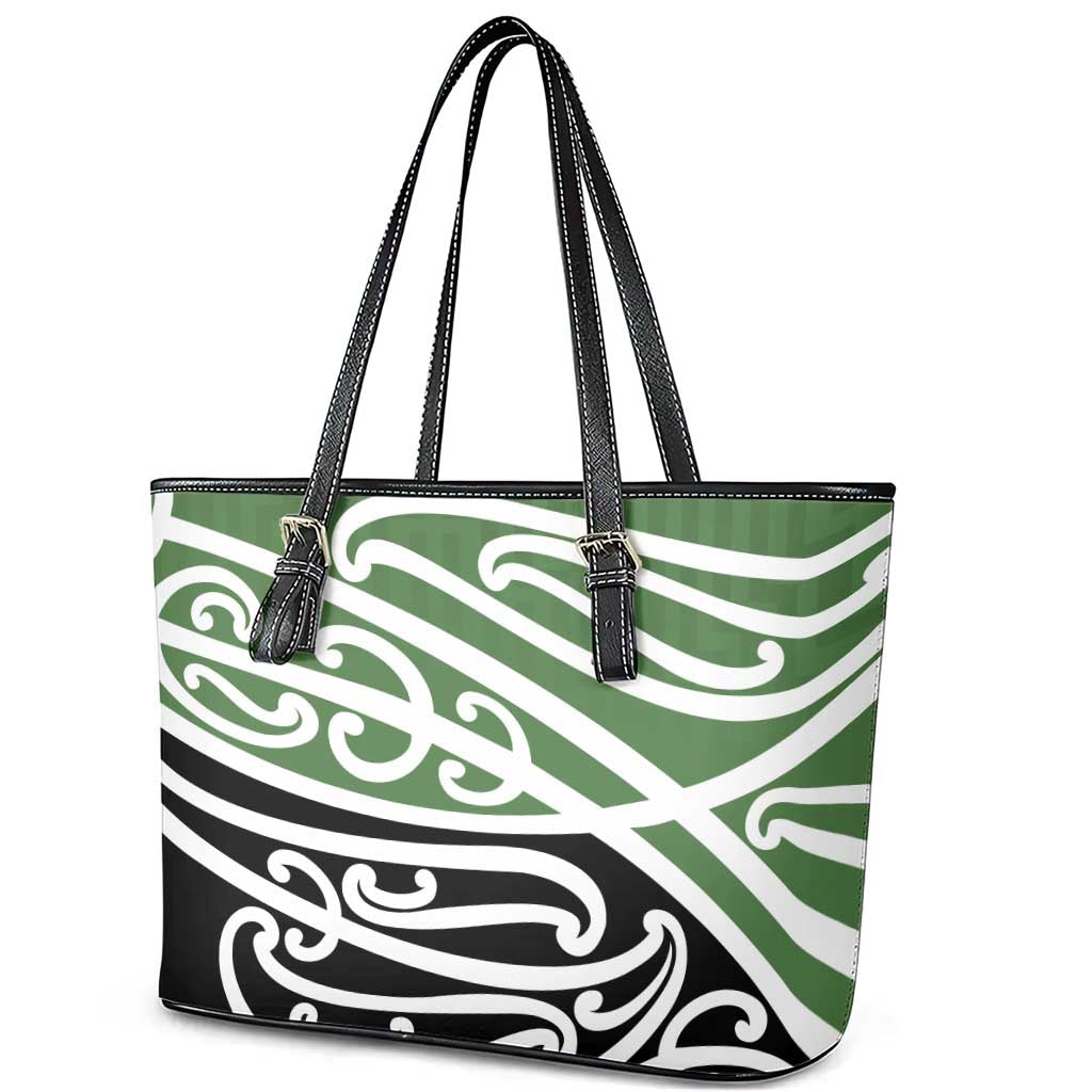 Green Fern New Zealand Kowhai Ngutukak Leather Tote Bag - Polynesian Pride