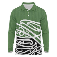 Green Fern New Zealand Kowhai Ngutukak Long Sleeve Polo Shirt - Polynesian Pride