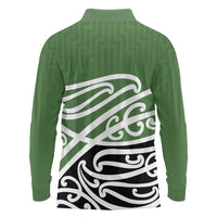 Green Fern New Zealand Kowhai Ngutukak Long Sleeve Polo Shirt - Polynesian Pride
