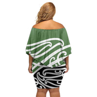 Green Fern New Zealand Kowhai Ngutukak Off Shoulder Short Dress - Polynesian Pride