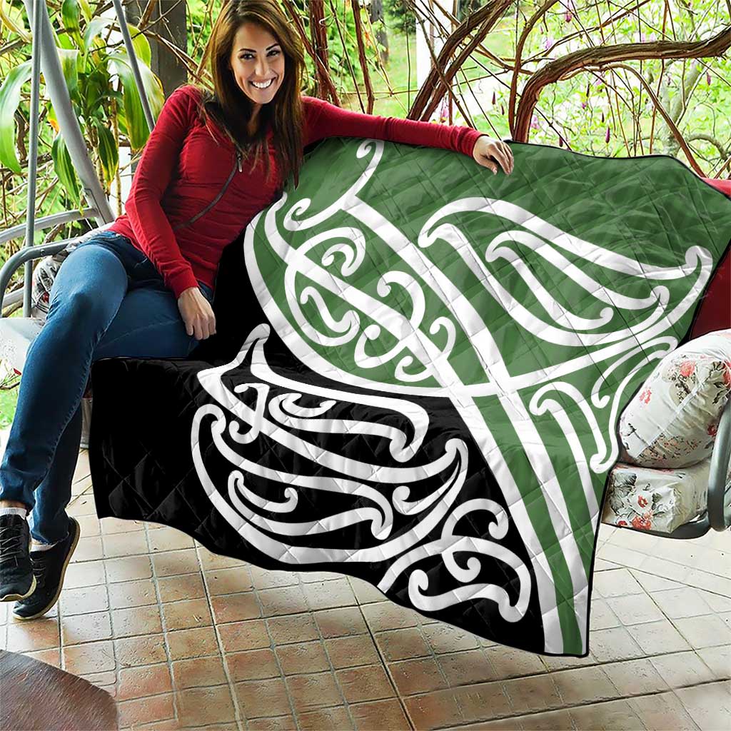 Green Fern New Zealand Kowhai Ngutukak Quilt - Polynesian Pride