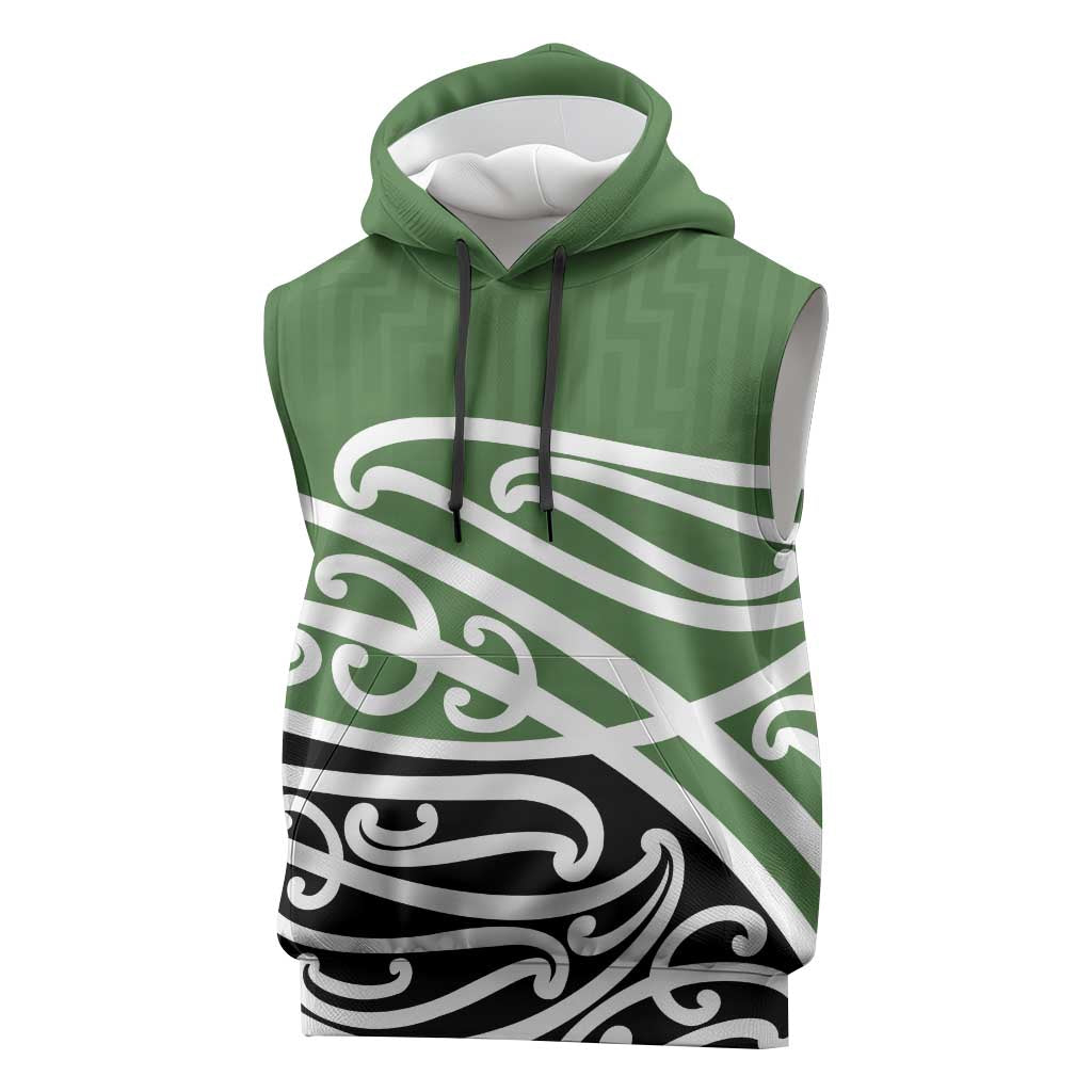 Green Fern New Zealand Kowhai Ngutukak Sleeveless Hoodie - Polynesian Pride