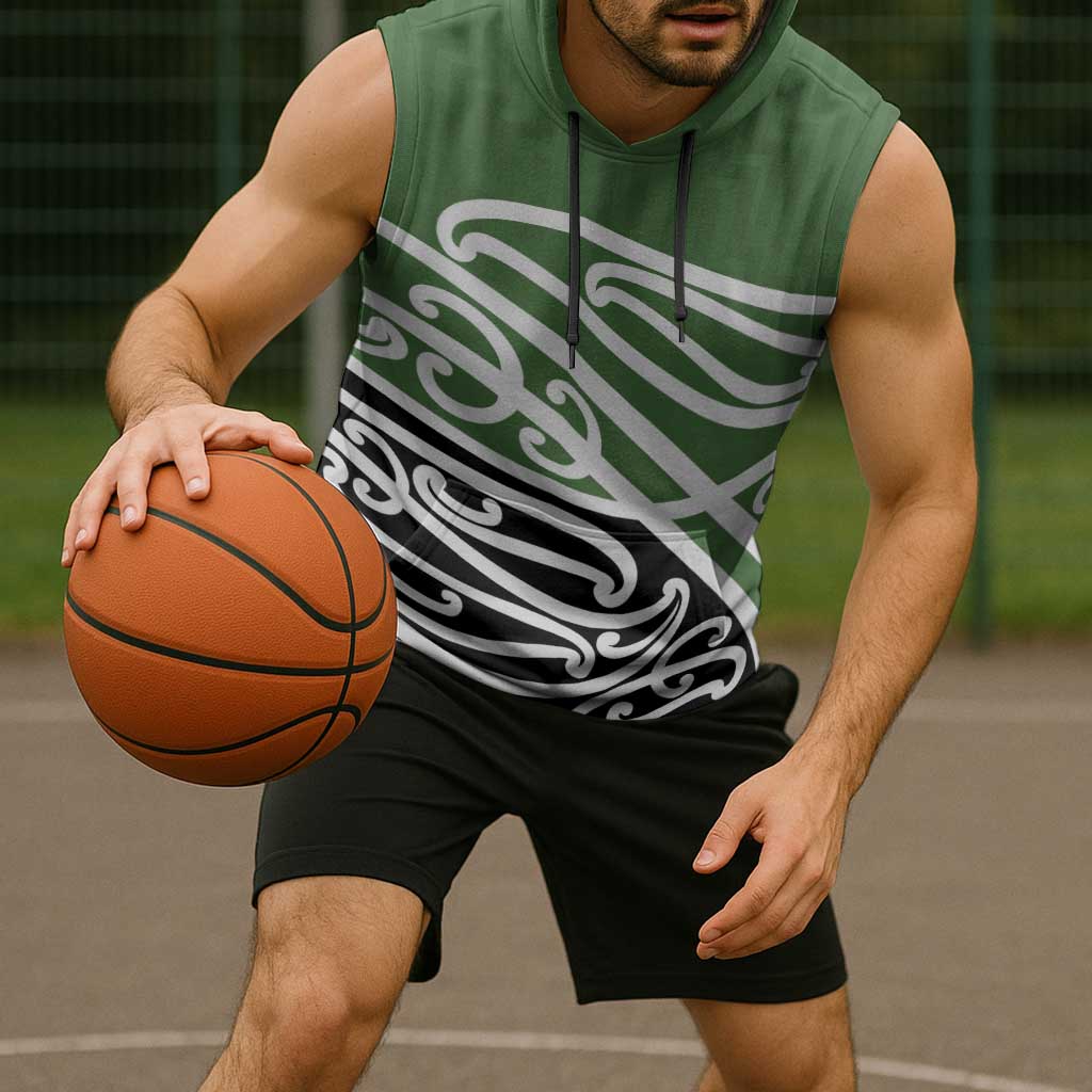 Green Fern New Zealand Kowhai Ngutukak Sleeveless Hoodie LT9 - Polynesian Pride