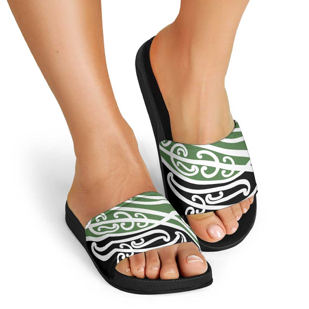 Green Fern New Zealand Kowhai Ngutukak Slide Sandals - Polynesian Pride