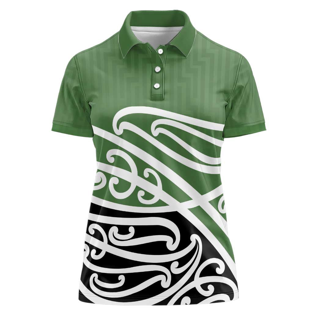 Green Fern New Zealand Kowhai Ngutukak Women Polo Shirt LT9 Female Green - Polynesian Pride