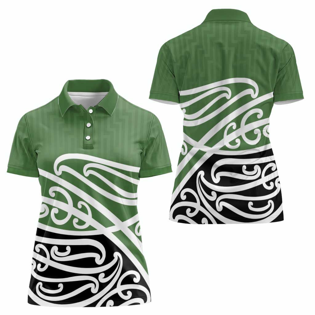Green Fern New Zealand Kowhai Ngutukak Women Polo Shirt LT9 - Polynesian Pride