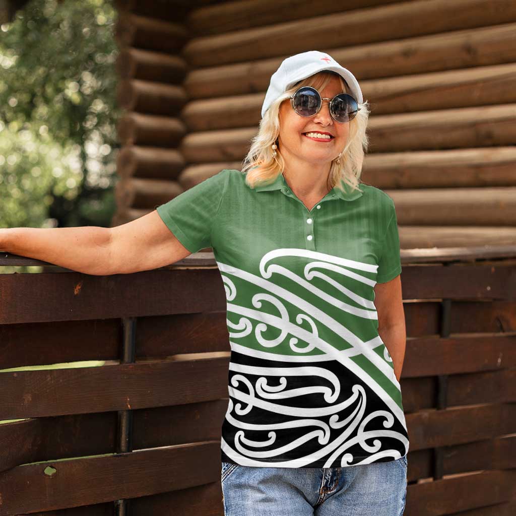 Green Fern New Zealand Kowhai Ngutukak Women Polo Shirt LT9 - Polynesian Pride