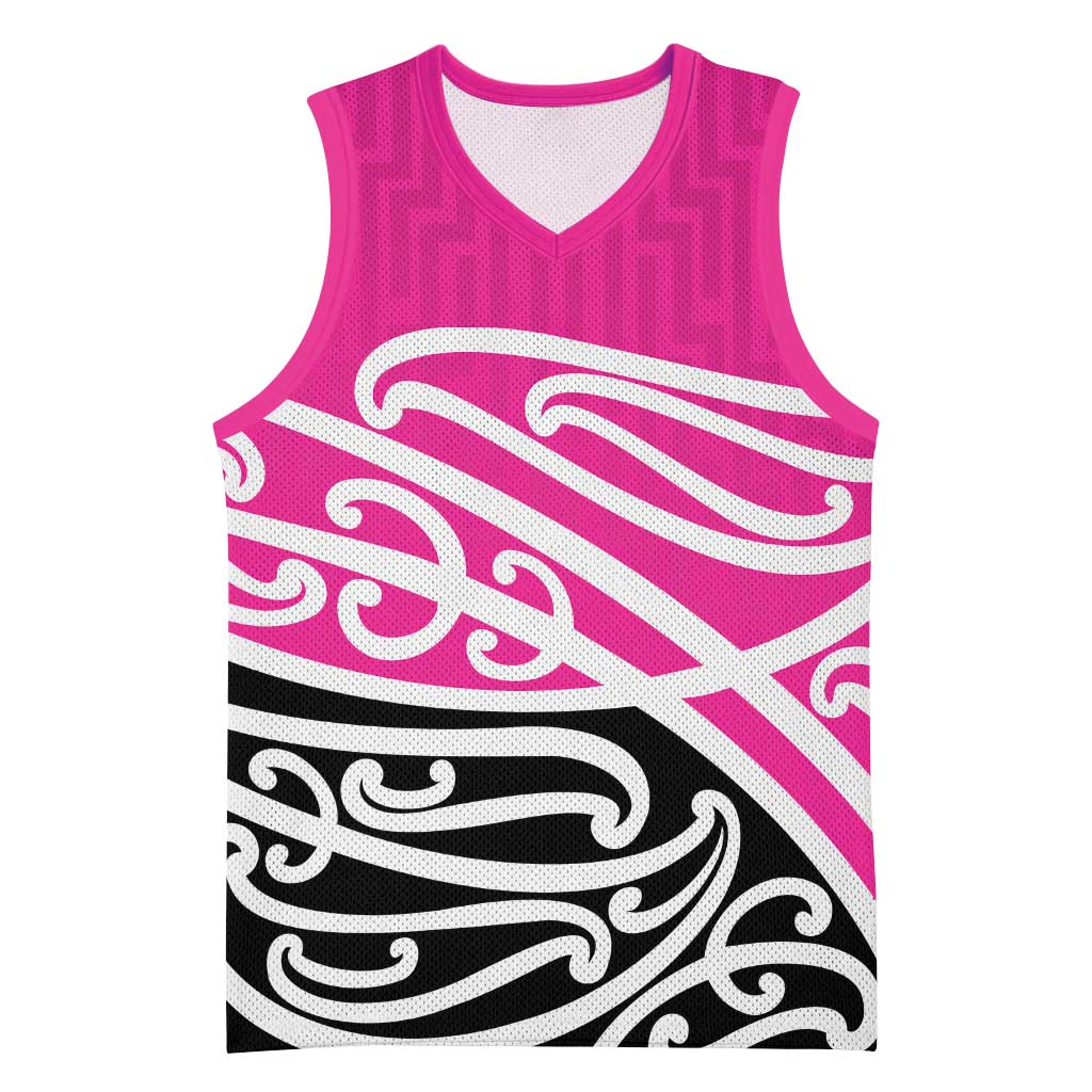 All Pink New Zealand Kowhai Ngutukak Basketball Jersey - Polynesian Pride