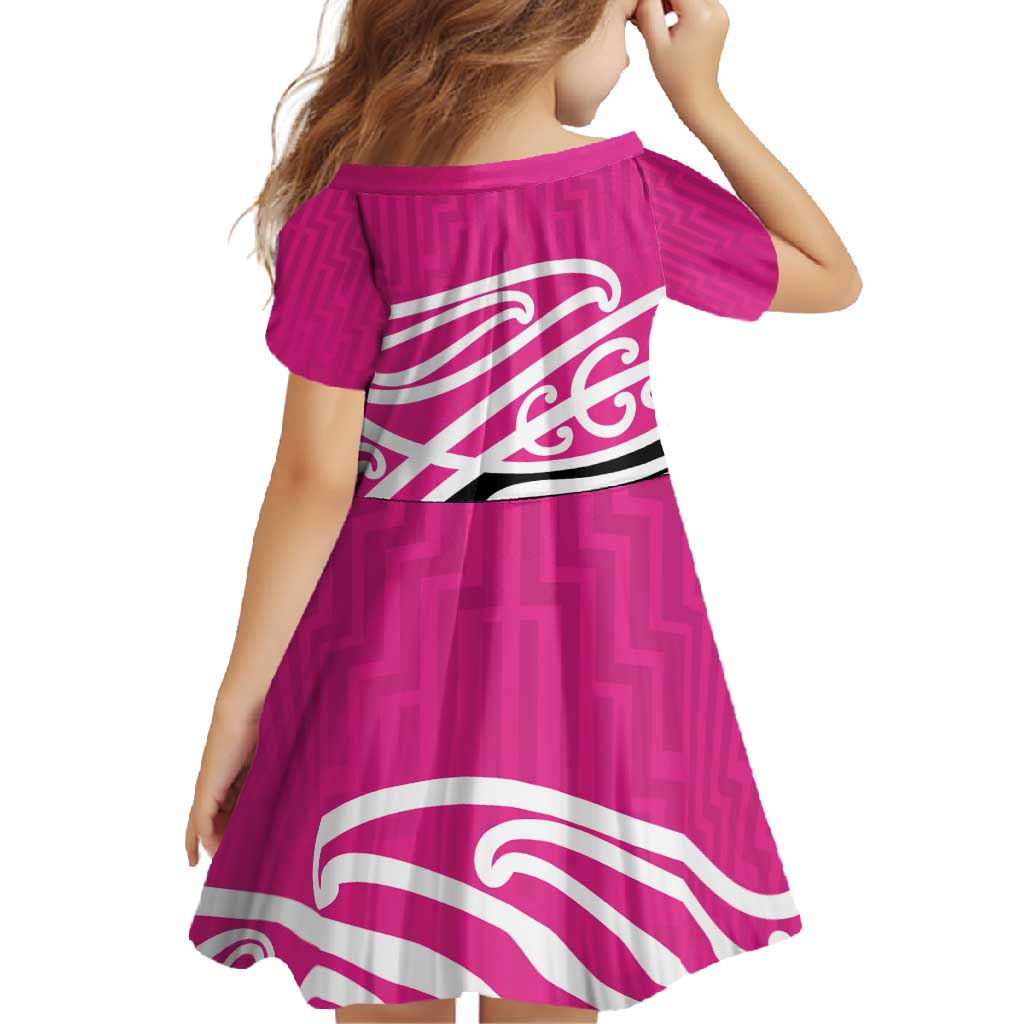 All Pink New Zealand Kowhai Ngutukak Family Matching Long Sleeve Bodycon Dress and Hawaiian Shirt - Polynesian Pride