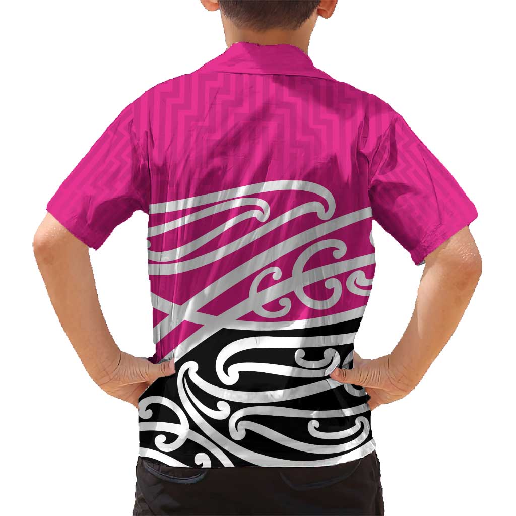 All Pink New Zealand Kowhai Ngutukak Family Matching Puletasi and Hawaiian Shirt - Polynesian Pride