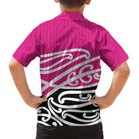 All Pink New Zealand Kowhai Ngutukak Family Matching Tank Maxi Dress and Hawaiian Shirt - Polynesian Pride