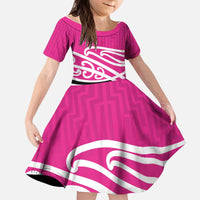 All Pink New Zealand Kowhai Ngutukak Kid Short Sleeve Dress - Polynesian Pride