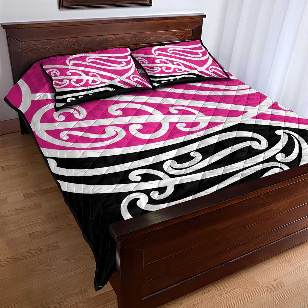 All Pink New Zealand Kowhai Ngutukak Quilt Bed Set - Polynesian Pride