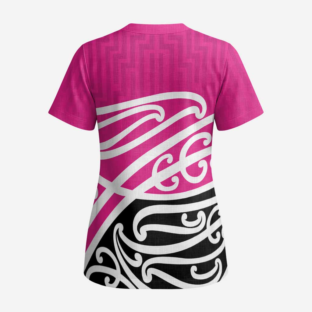 All Pink New Zealand Kowhai Ngutukak Scrub Top - Polynesian Pride