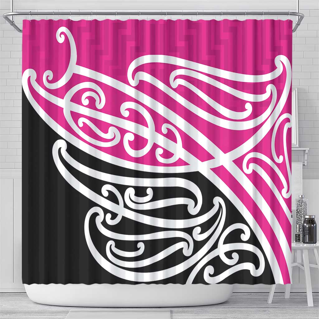 All Pink New Zealand Kowhai Ngutukak Shower Curtain - Polynesian Pride