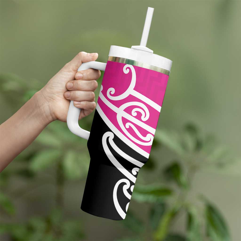 All Pink New Zealand Kowhai Ngutukak Tumbler With Handle - Polynesian Pride
