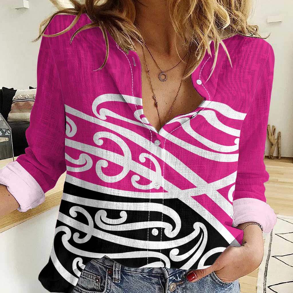 All Pink New Zealand Kowhai Ngutukak Women Casual Shirt - Polynesian Pride