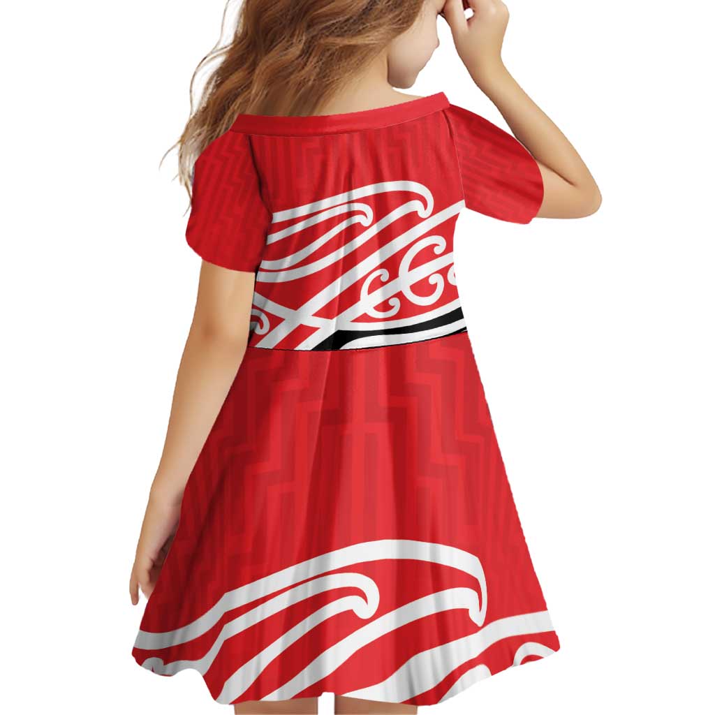 All Red New Zealand Kowhai Ngutukak Family Matching Off Shoulder Short Dress and Hawaiian Shirt - Polynesian Pride
