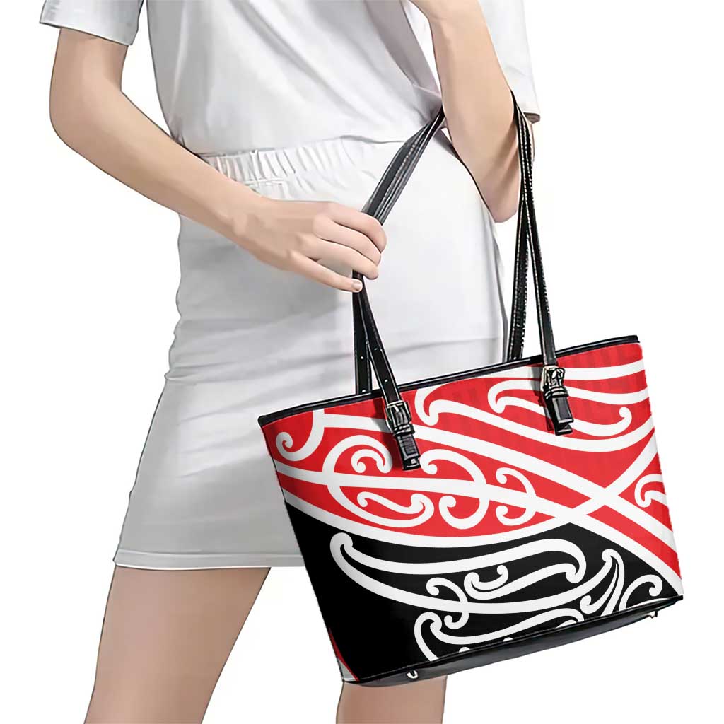 All Red New Zealand Kowhai Ngutukak Leather Tote Bag - Polynesian Pride