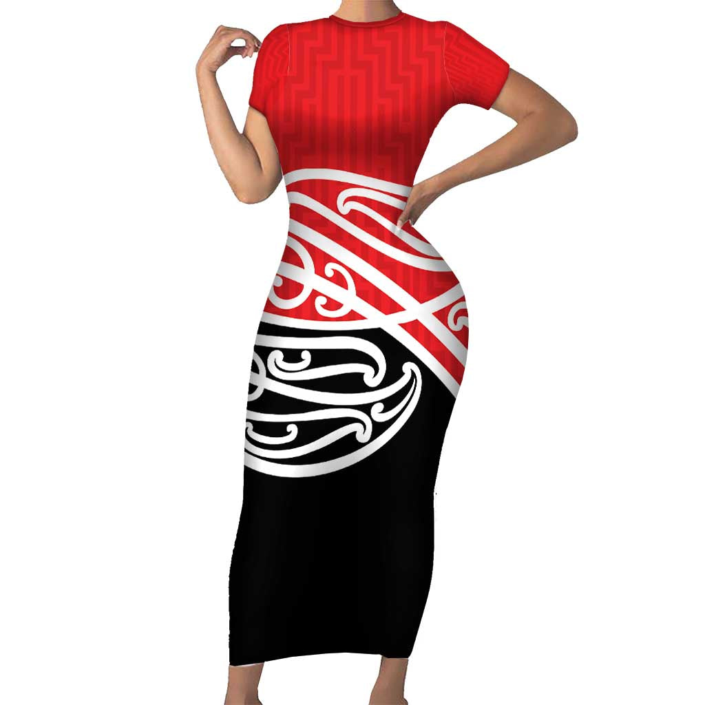 All Red New Zealand Kowhai Ngutukak Short Sleeve Bodycon Dress - Polynesian Pride